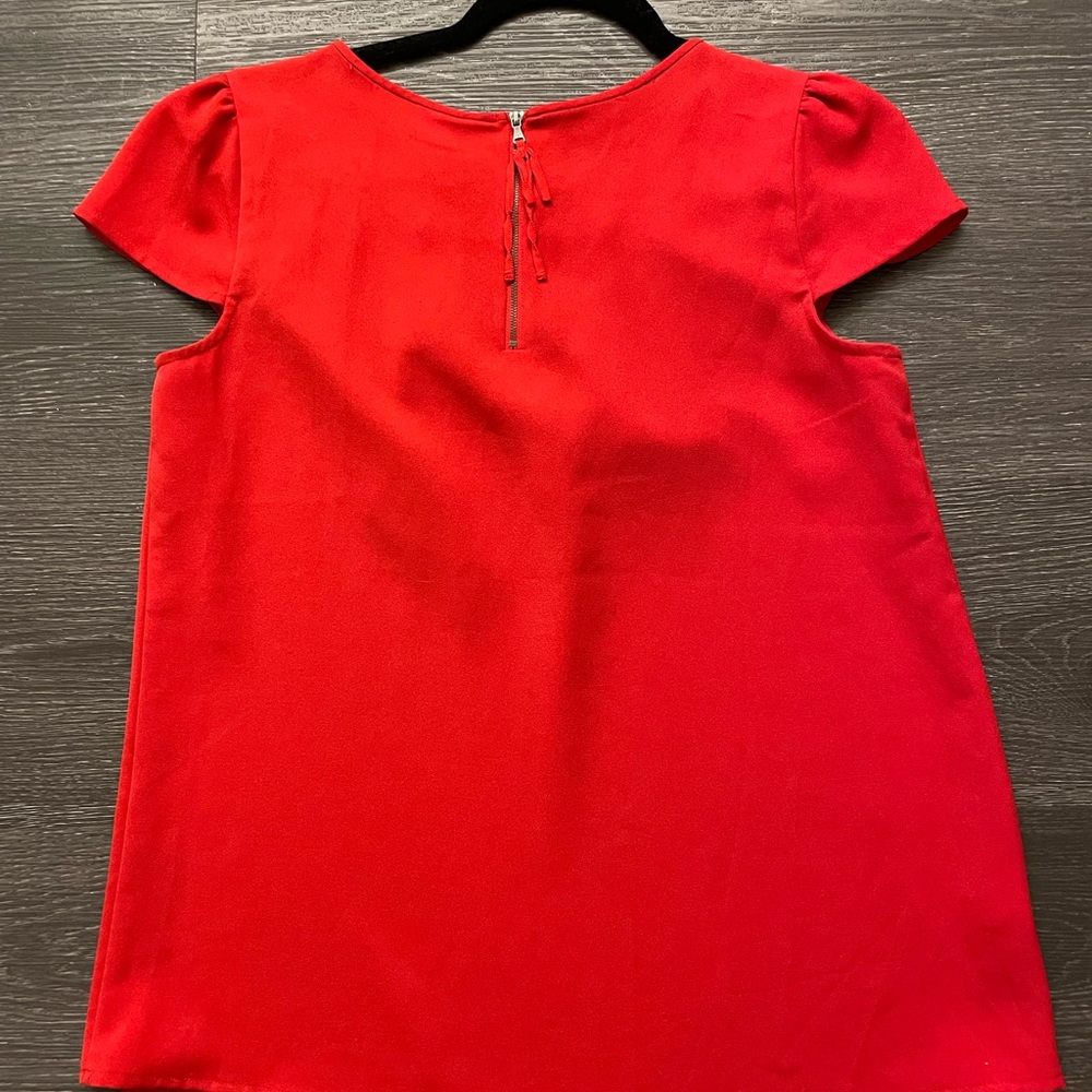Loft short sleeve top. Color red, size small. - Picture 2 of 5